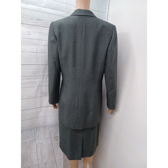 TA Travis Ayers Green/Olive Jacket Skirt Suit Set 2 Pc Sz 8 - Picture 4 of 8